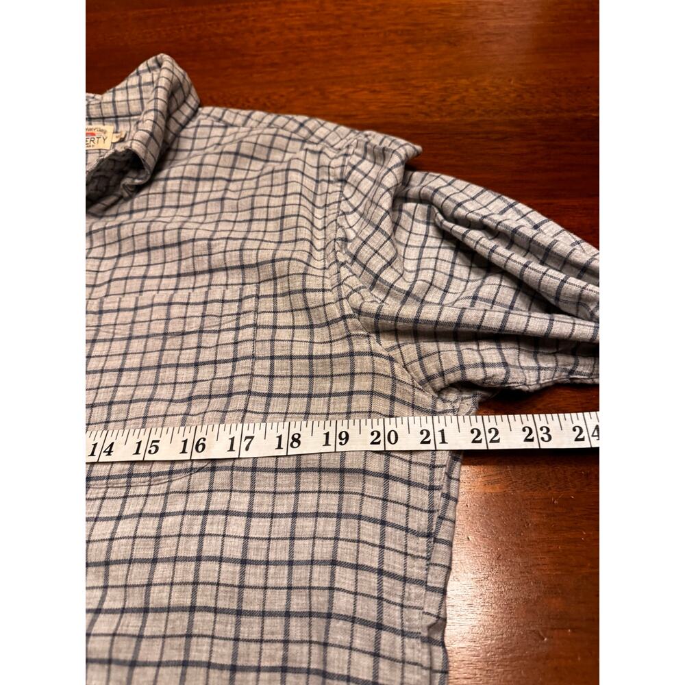 M Faherty Shirt Mens Gray Blue Check Cotton Long Sleeve Button Down - Picture 6 of 10